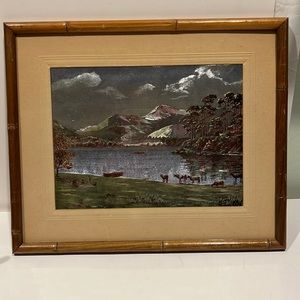 Foil Artwork Vintage 6x8” Frame 11.5 by 6.5”